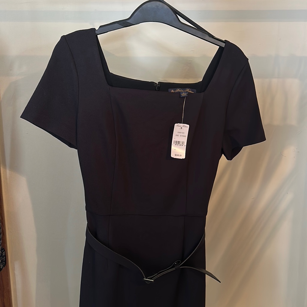 Brand New With Tags Navy Belted Brooks Brothers Dress